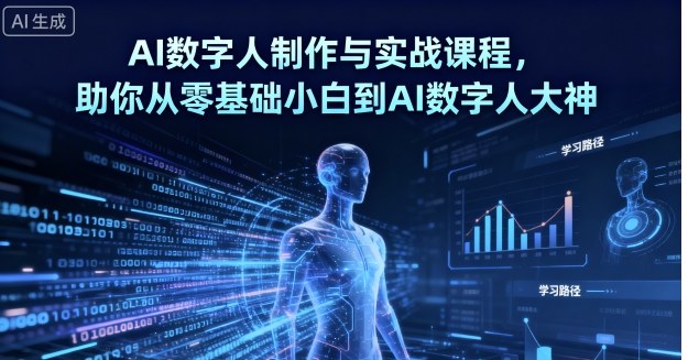 AI数字人制作与实战课程，助你从零基础小白到AI数字人大神-摇钱述