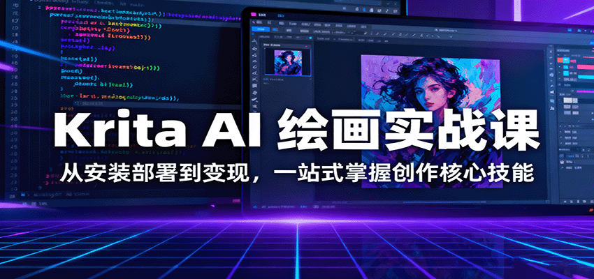Krita AI 绘画实战课：从安装部署到变现，一站式掌握创作核心技能-摇钱述
