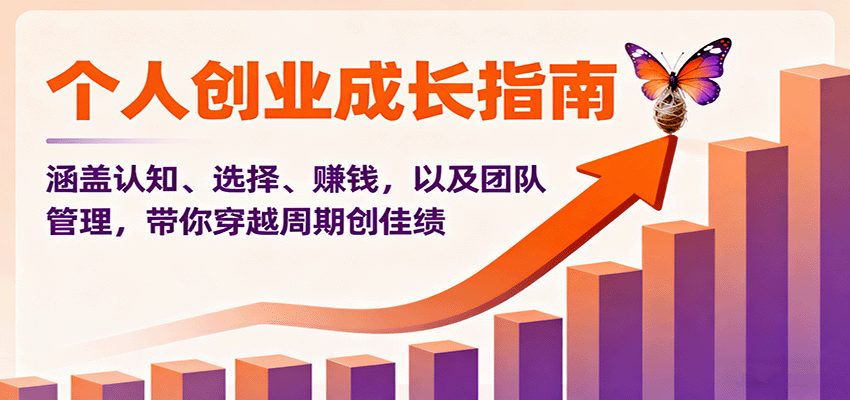 个人创业成长指南:涵盖认知、选择、赚钱,以及团队管理,带你穿越周期创佳绩-摇钱述