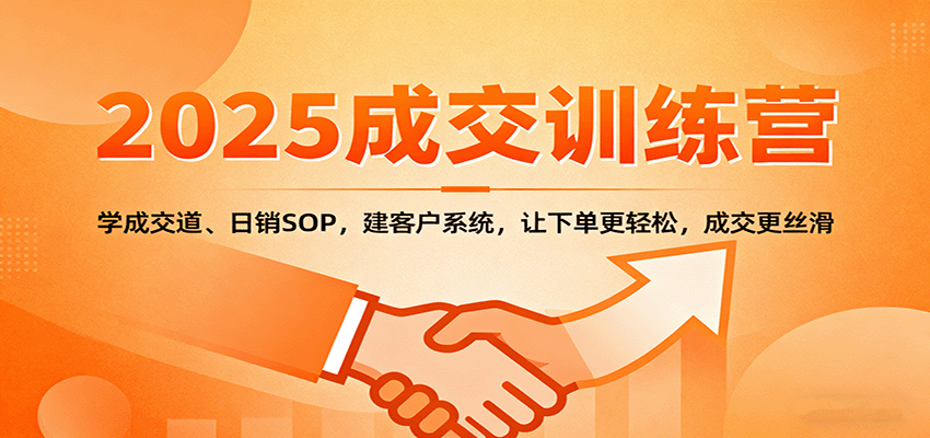 2025成交实战训练营：学成交道、日销SOP，建客户系统，让下单更轻松，成交更丝滑-摇钱述