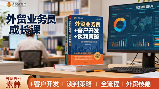 外贸业务员成长课：职业素养+客户开发+谈判策略、掌握全流程外贸技能-摇钱述