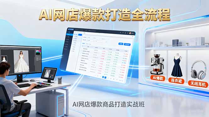 AI网店爆款商品打造实战班：AI技术实现商品图智能处理，快速搭建AI网店-摇钱述