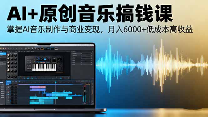 AI+原创音乐搞钱课：掌握AI音乐制作与商业变现，月入6000+低成本高收益-摇钱述