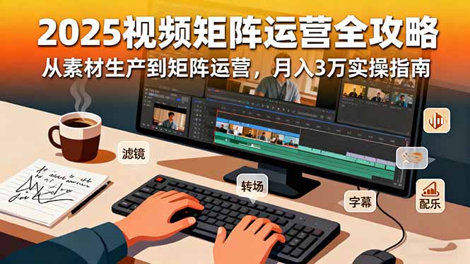 2025短视频矩阵运营全攻略：从素材生产到矩阵运营，月入3万实操指南-摇钱述