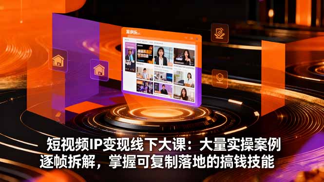 短视频IP变现线下大课:大量实操案例逐帧拆解,掌握可复制落地的搞钱技能-摇钱述